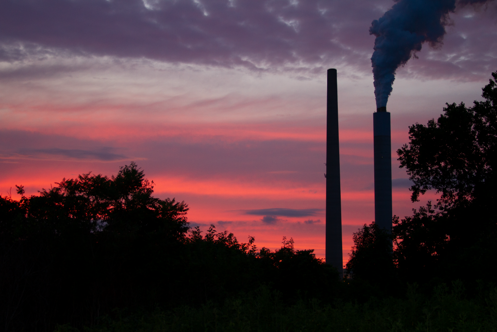 Kyger Creek powerplant at sunset